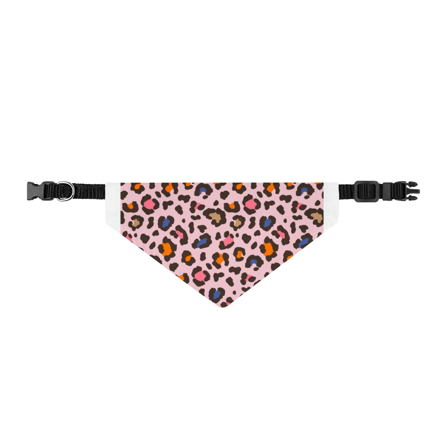 Leopard Print Clip-On Pet Bandana — Pink Floral Cheetah Dog & Cat Accessory