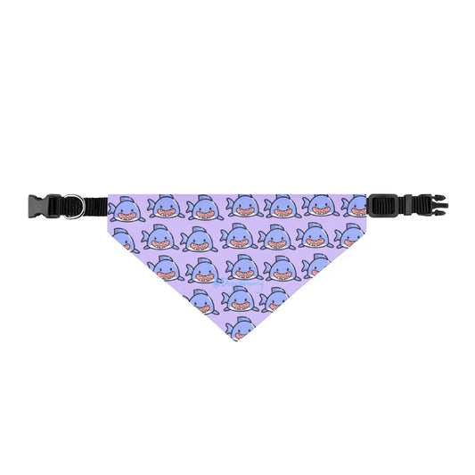 Clip-On Pet Bandana — Cute Purple Sloth Repeat Pattern for Dogs & Cats