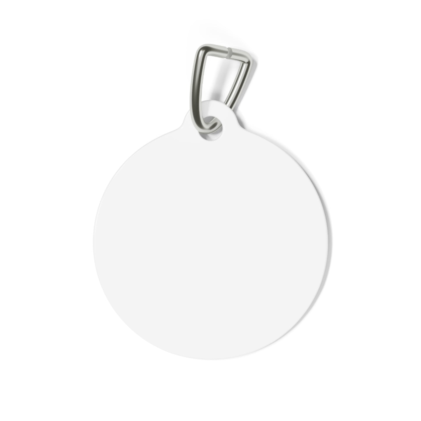Proud Rescue Dog Mom Pet Tag — Round Personalized Dog ID Tag with Paw & Heart
