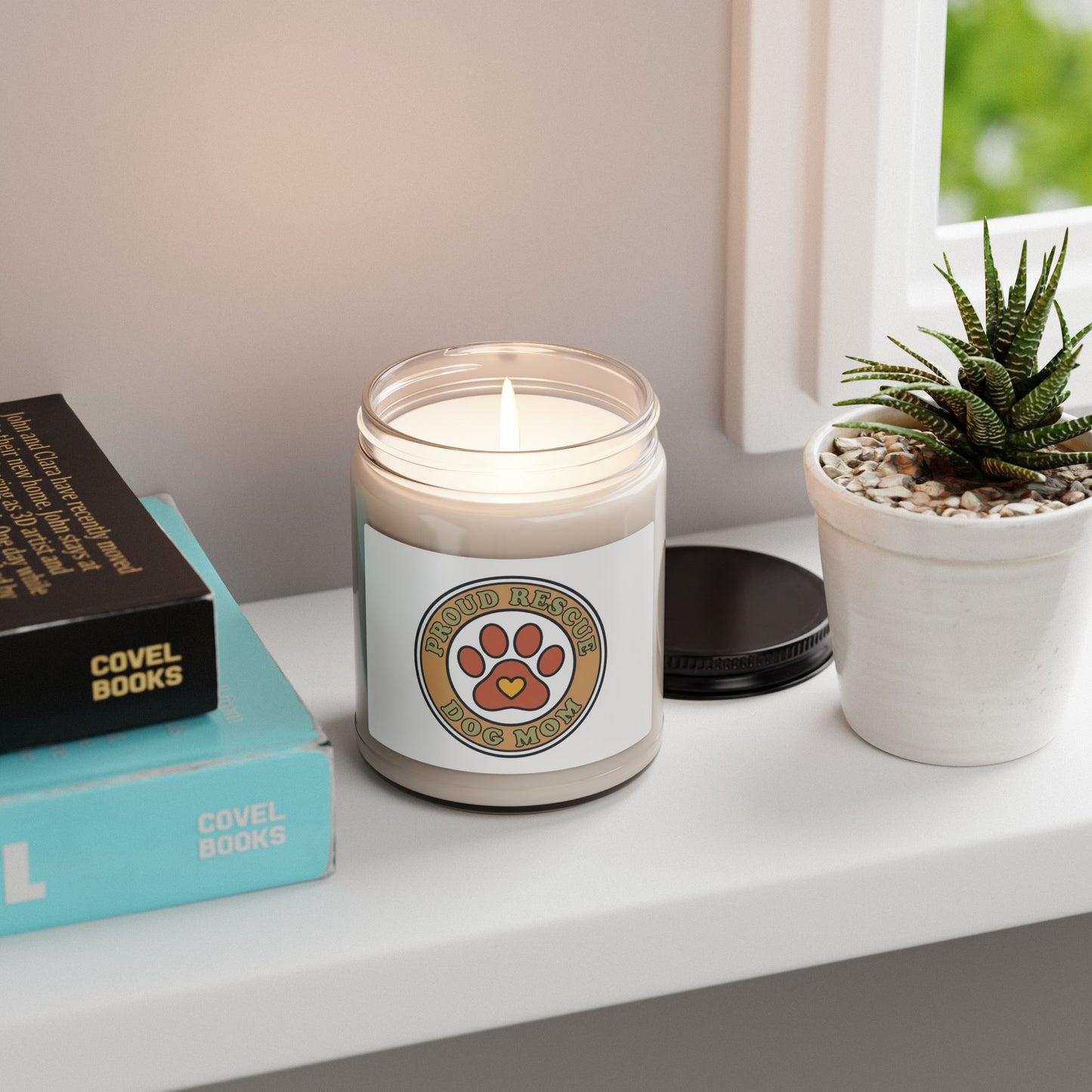 Proud Rescue Dog Mom Candle, Soy Jar, Fur Baby Memorial