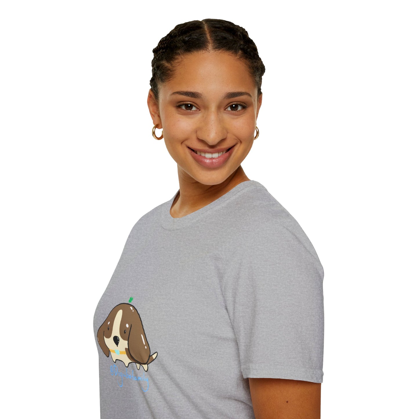 Cute Puppy Graphic T-Shirt — "Dog Family" Bone Design