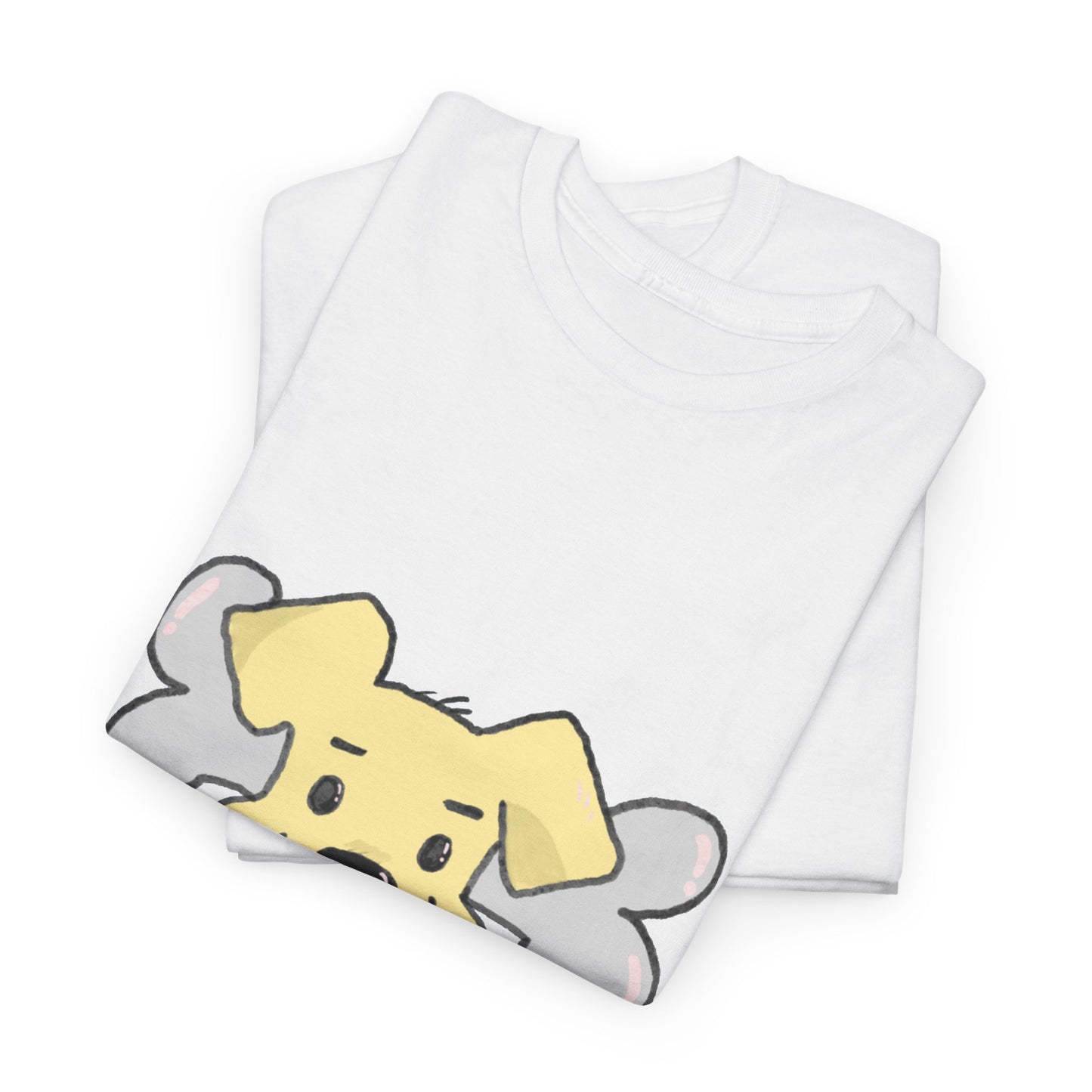 Cute Yellow Puppy Face T-Shirt - Playful Dog Mom & Dog Dad Graphic Tee
