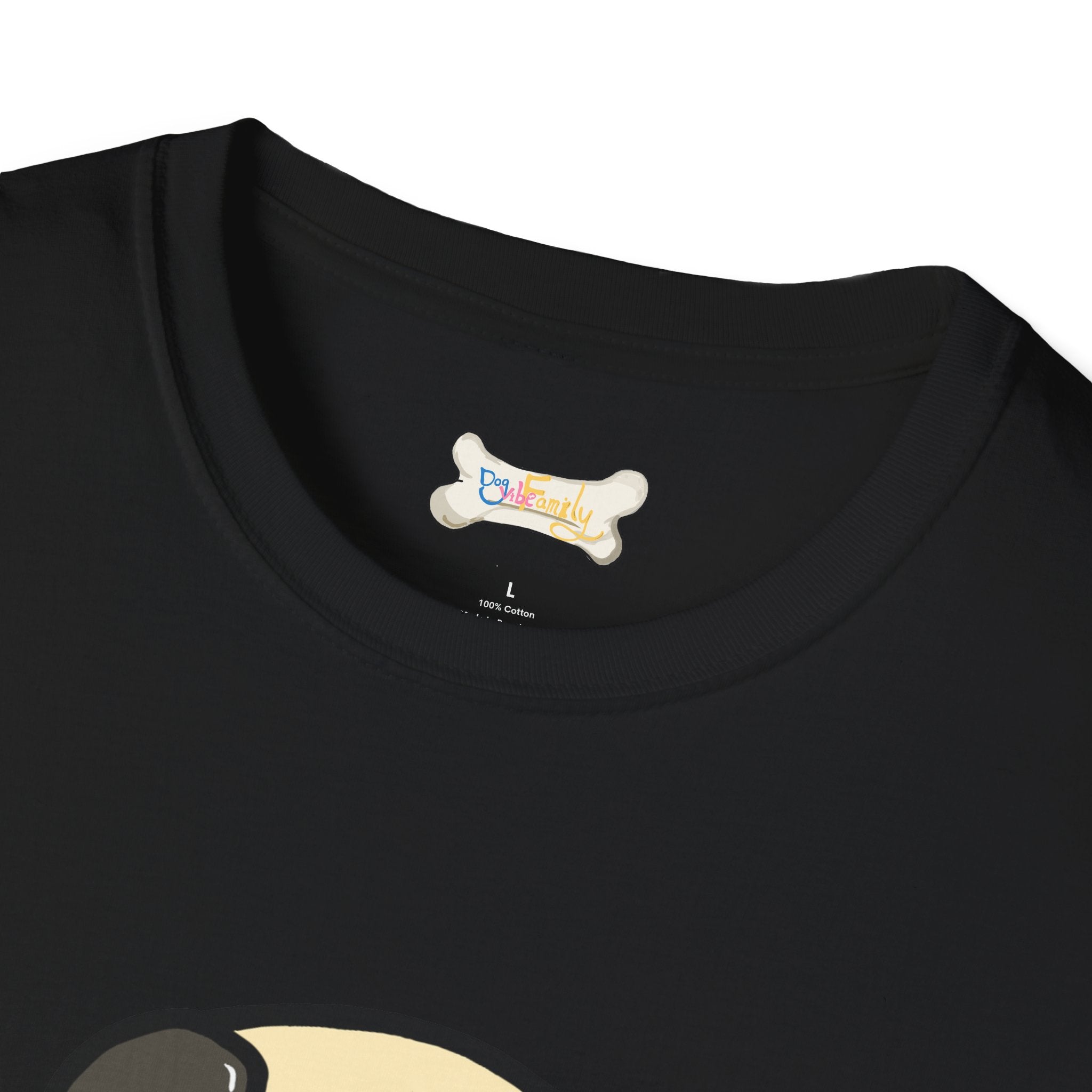 Pug Cartoon Tee — Cute Pug Face with “@Dogubotanically” Logo