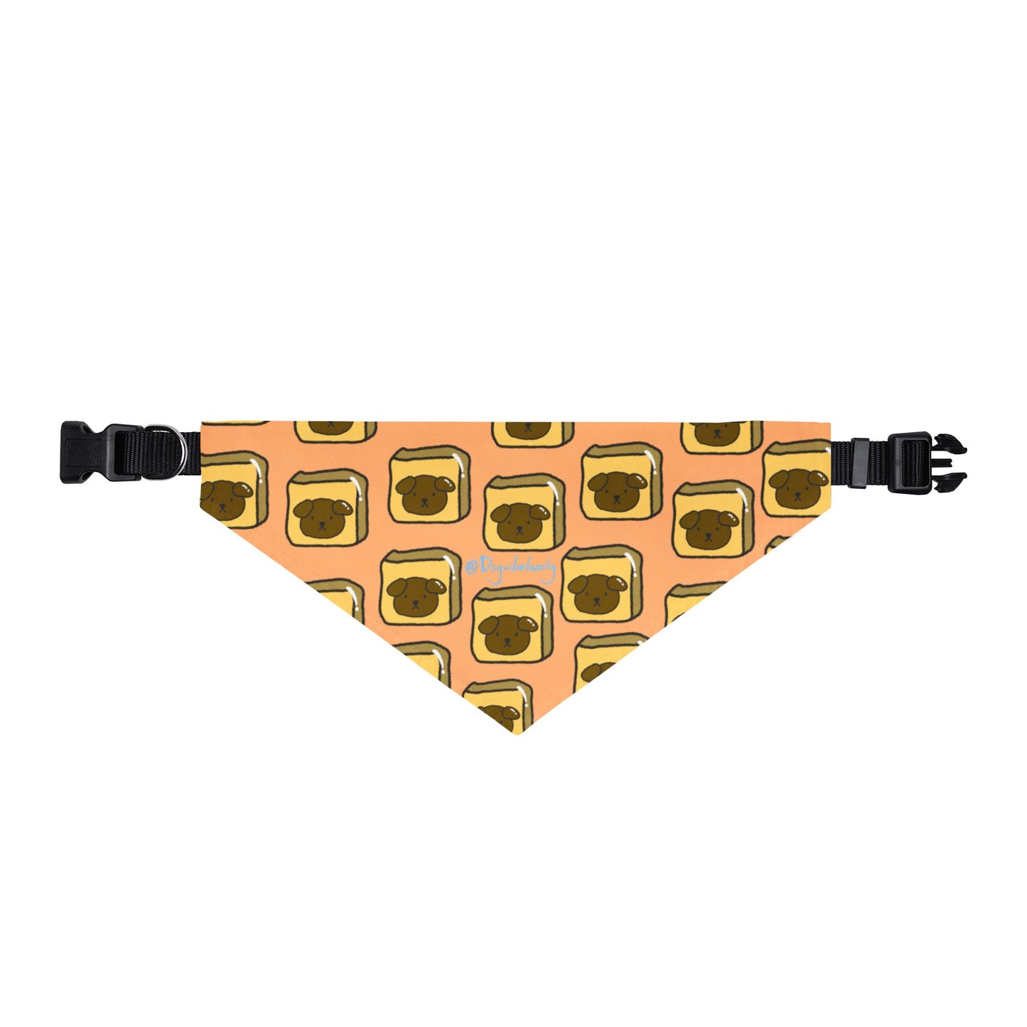 Clip-on Pet Bandana — Retro Toast Pattern Dog & Cat Accessory