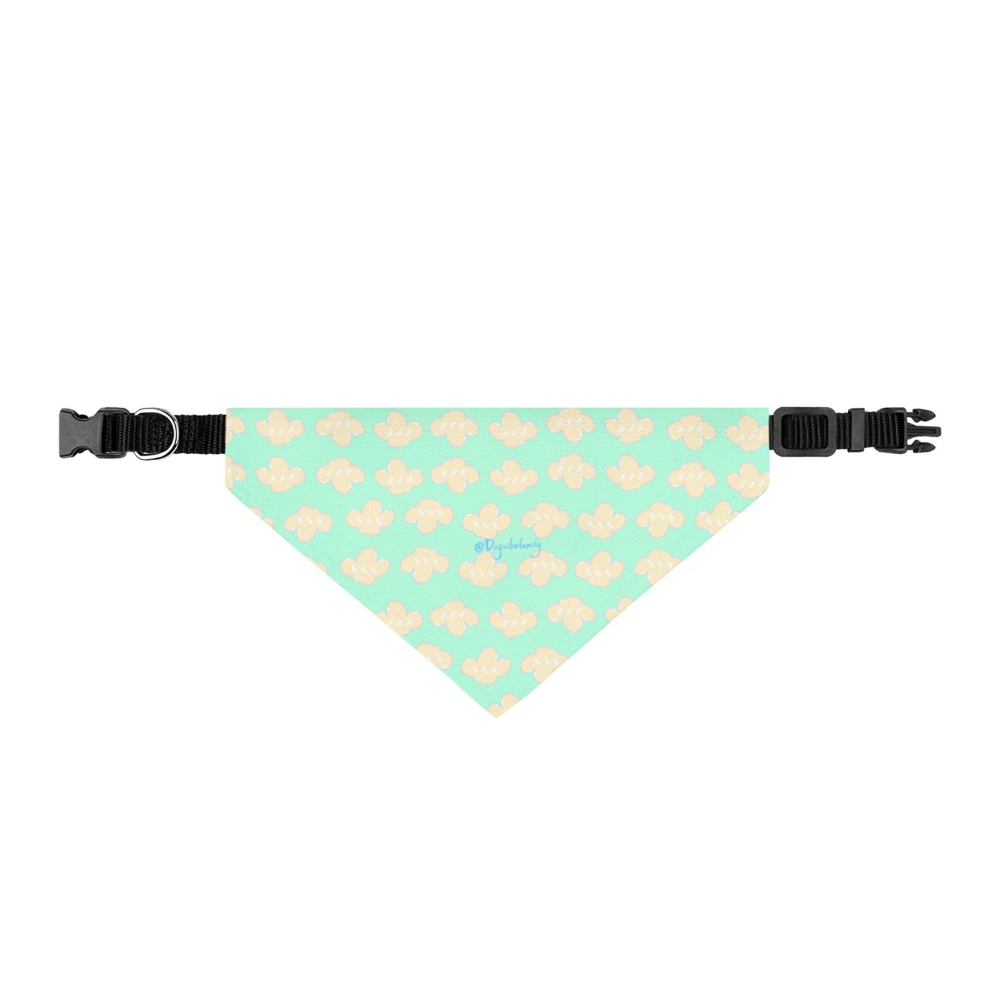 Mint Clover Clip-On Pet Bandana — Cute Floral Pattern Collar Accessory