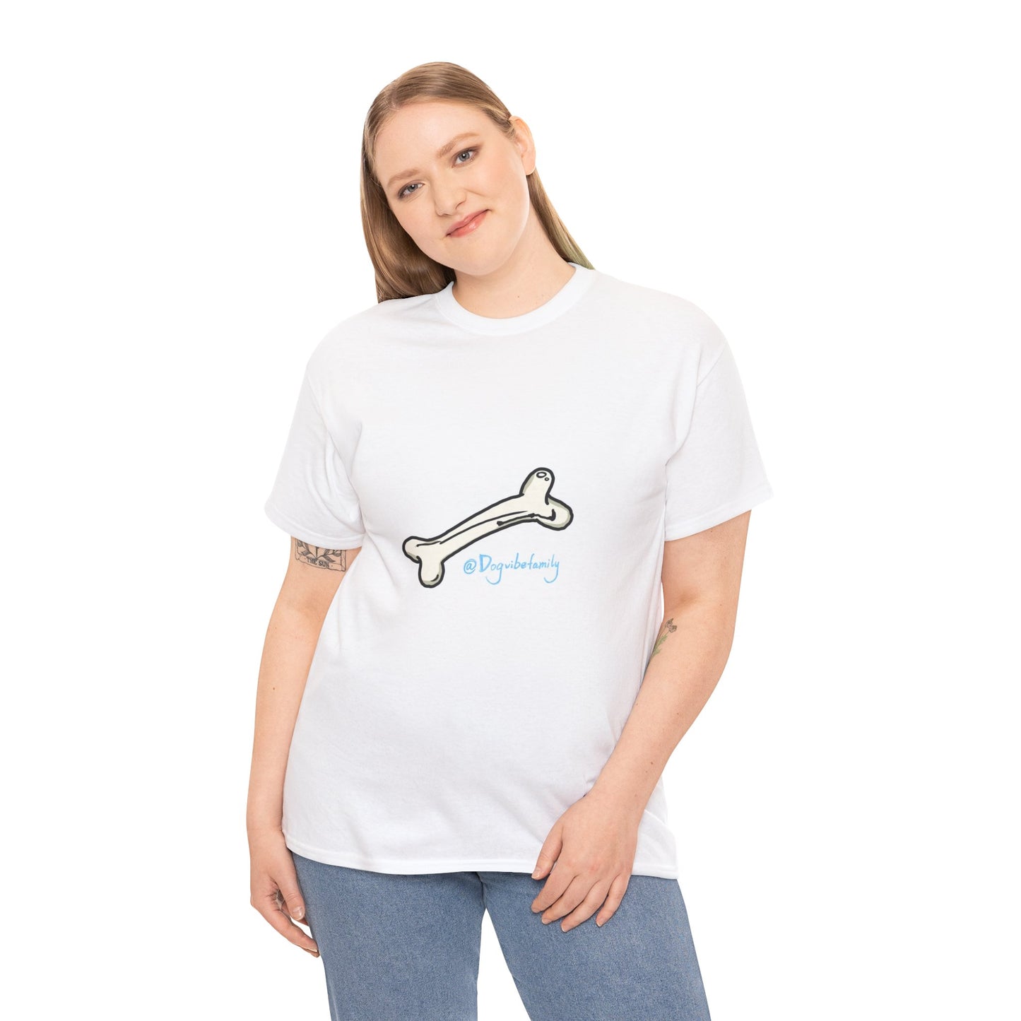 Minimal Dog Bone Graphic Tee – Subtle Hand-Drawn Bone Shirt for Dog Moms & Dog Dads (Unisex Soft Cotton)