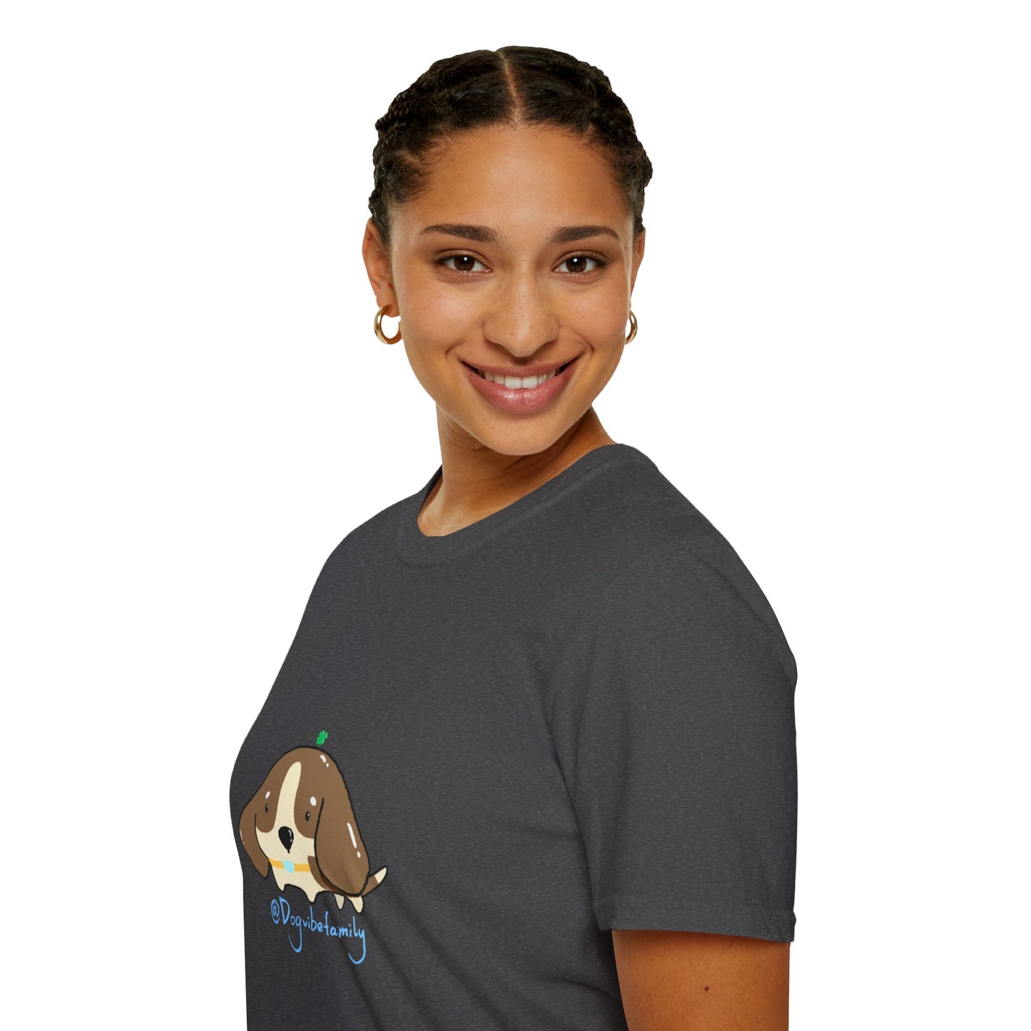 Cute Puppy Graphic T-Shirt — "Dog Family" Bone Design