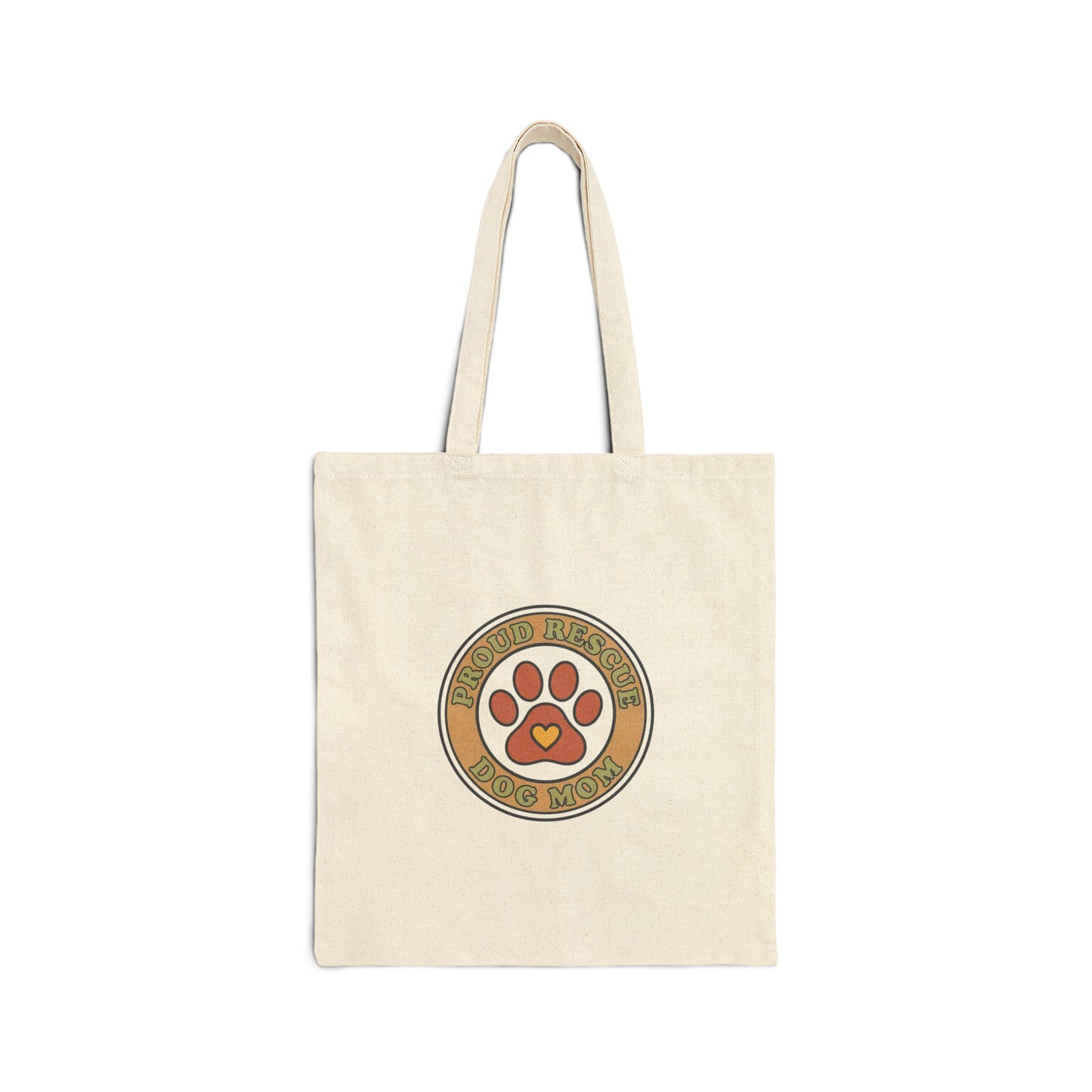 Dog Mom Tote, Rescue Pride Fur Baby Canvas Tote | Vintage Paw Emblem