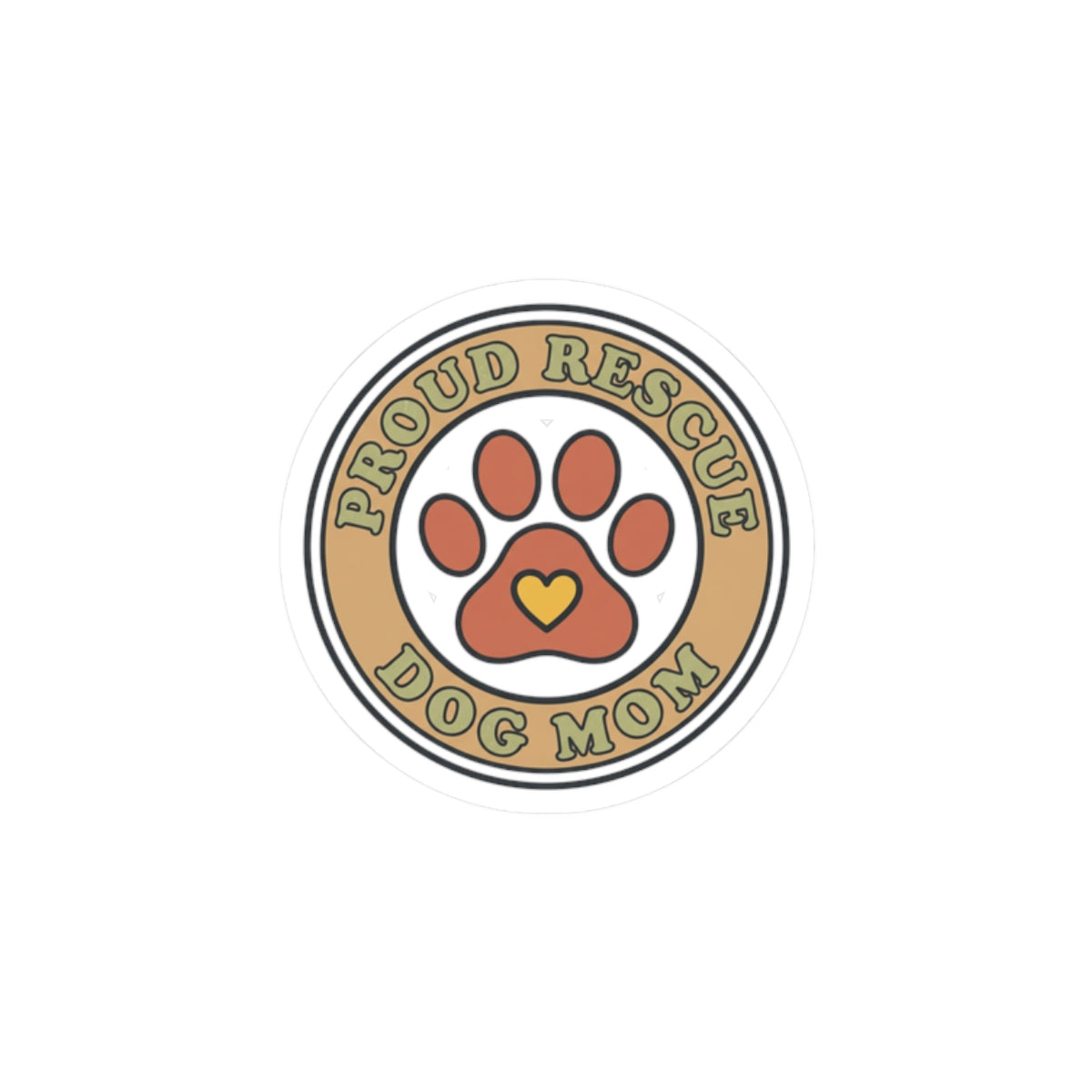 Proud Rescue Dog Mom Sticker | Rescue Pride, Fur Baby Kiss-Cut
