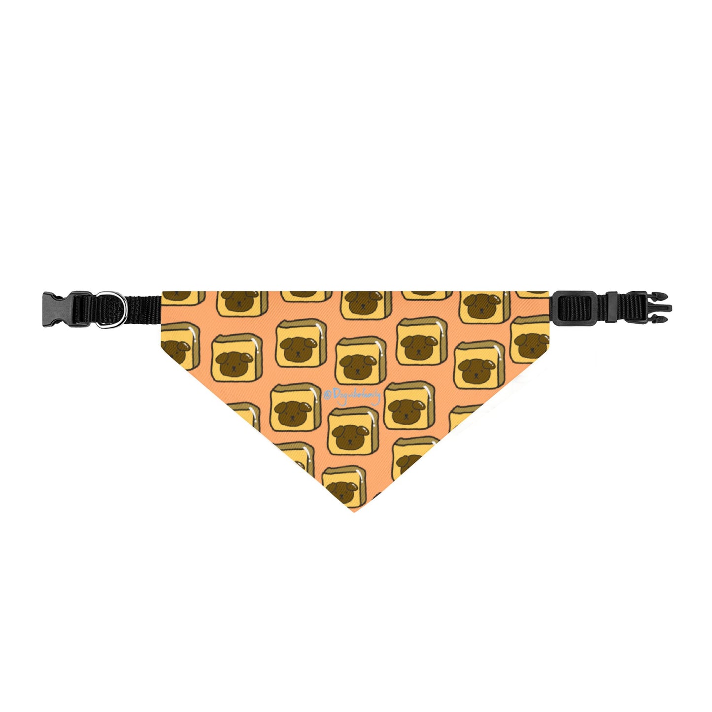 Clip-on Pet Bandana — Retro Toast Pattern Dog & Cat Accessory