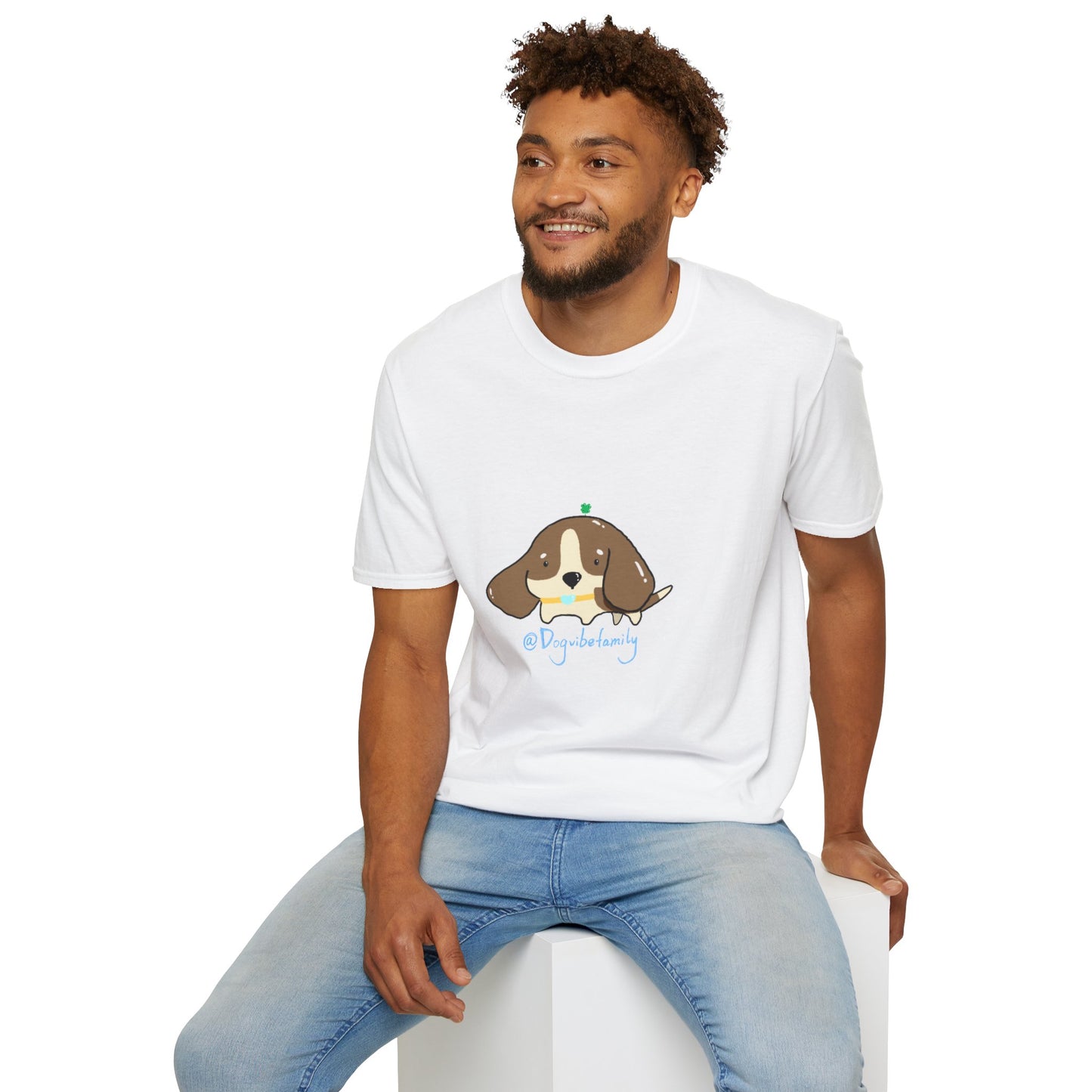 Cute Puppy Graphic T-Shirt — "Dog Family" Bone Design