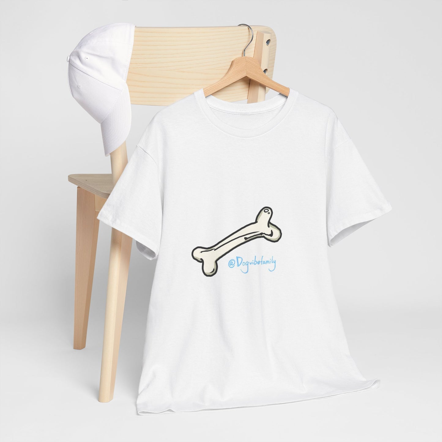 Minimal Dog Bone Graphic Tee – Subtle Hand-Drawn Bone Shirt for Dog Moms & Dog Dads (Unisex Soft Cotton)