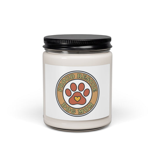 Proud Rescue Dog Mom Candle, Soy Jar, Fur Baby Memorial
