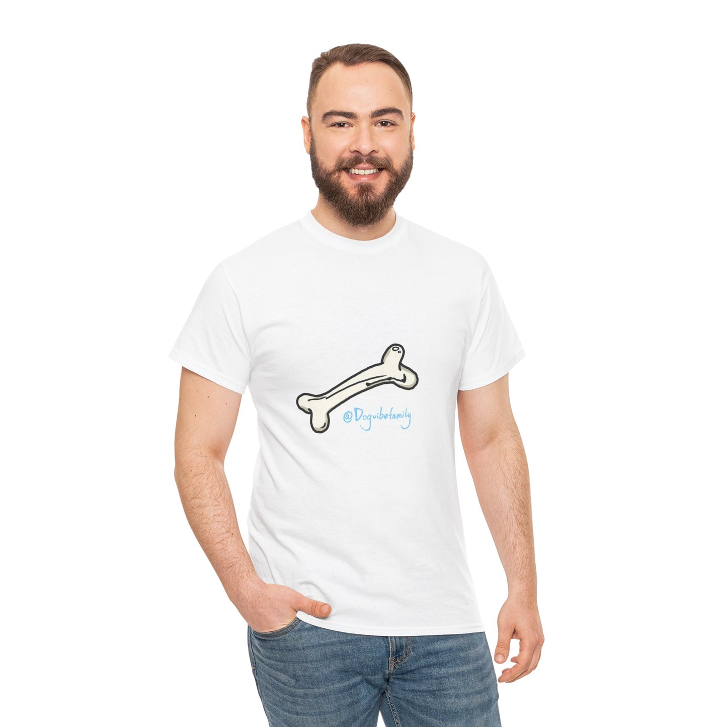 Minimal Dog Bone Graphic Tee – Subtle Hand-Drawn Bone Shirt for Dog Moms & Dog Dads (Unisex Soft Cotton)