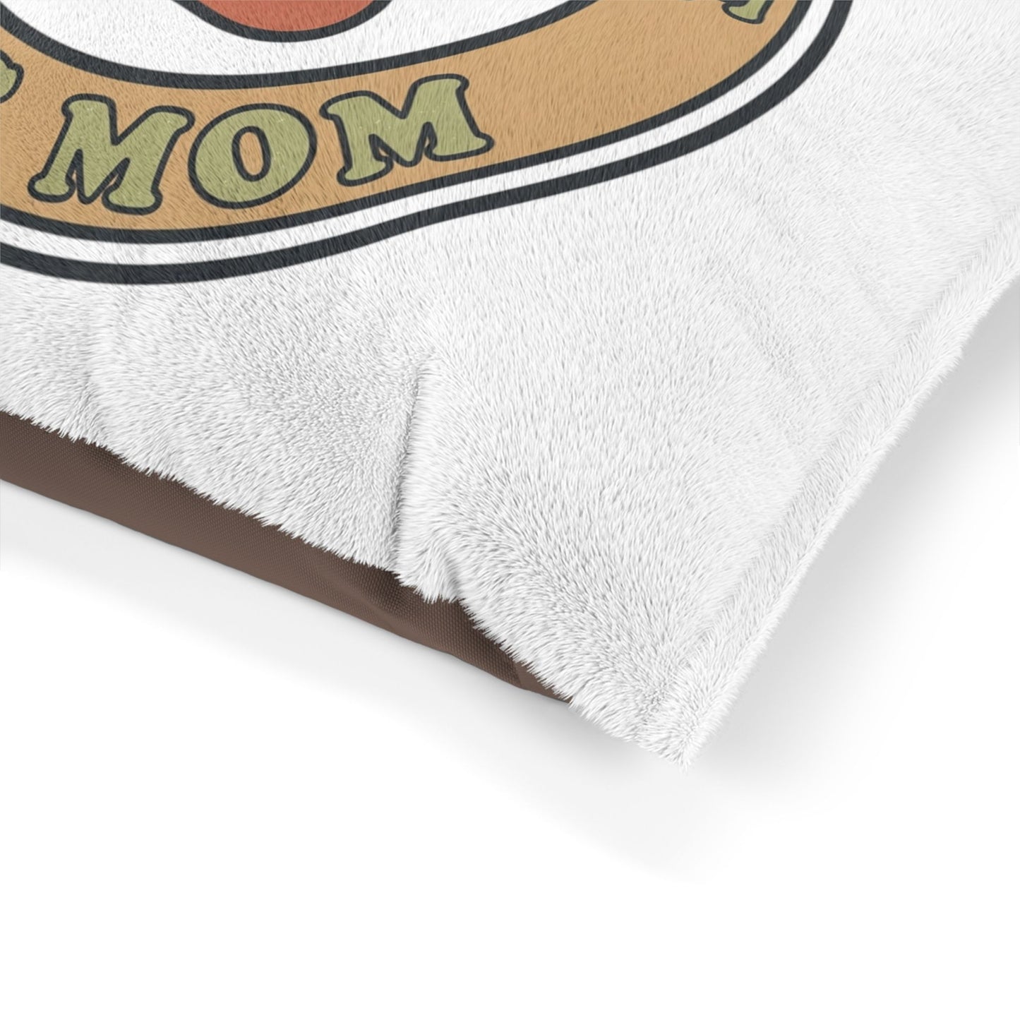 Rescue Dog Mom Pet Bed — “Proud Rescue Dog Mom” Paw Print Plush Bed