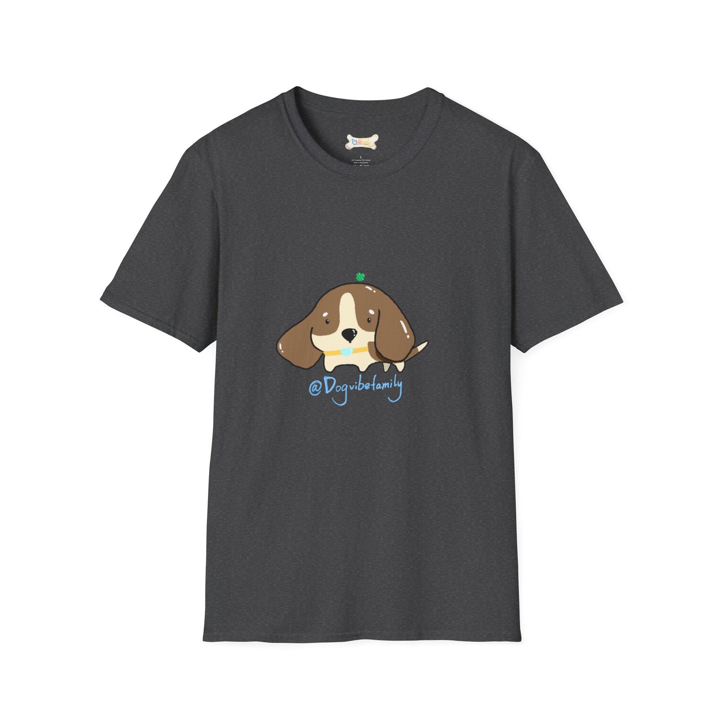 Cute Puppy Graphic T-Shirt — "Dog Family" Bone Design