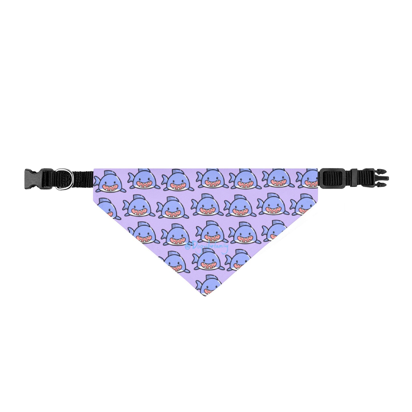 Clip-On Pet Bandana — Cute Purple Sloth Repeat Pattern for Dogs & Cats