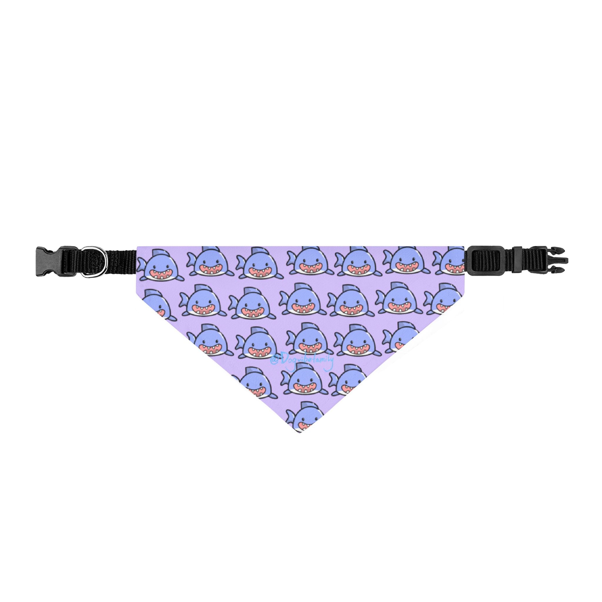 Clip-On Pet Bandana — Cute Purple Sloth Repeat Pattern for Dogs & Cats