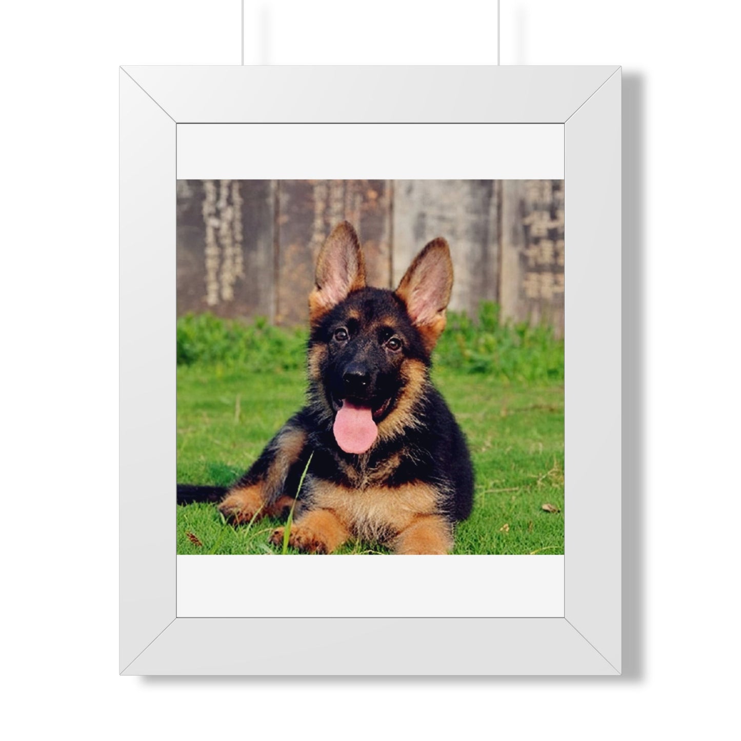 German Shepherd Puppy Framed Poster — Cute Dog Wall Art