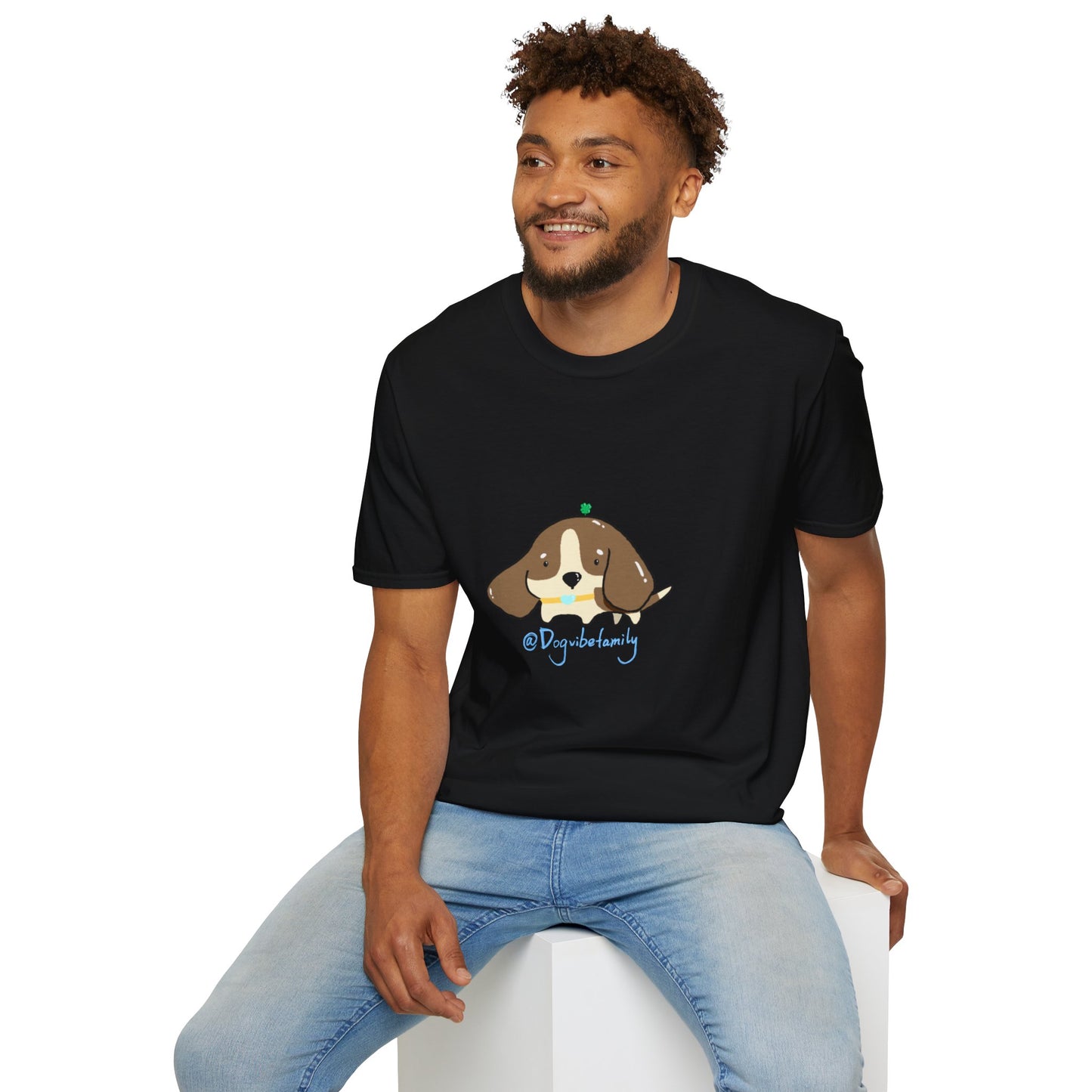 Cute Puppy Graphic T-Shirt — "Dog Family" Bone Design