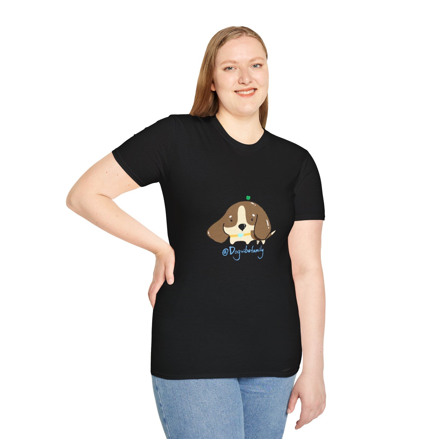 Cute Puppy Graphic T-Shirt — "Dog Family" Bone Design
