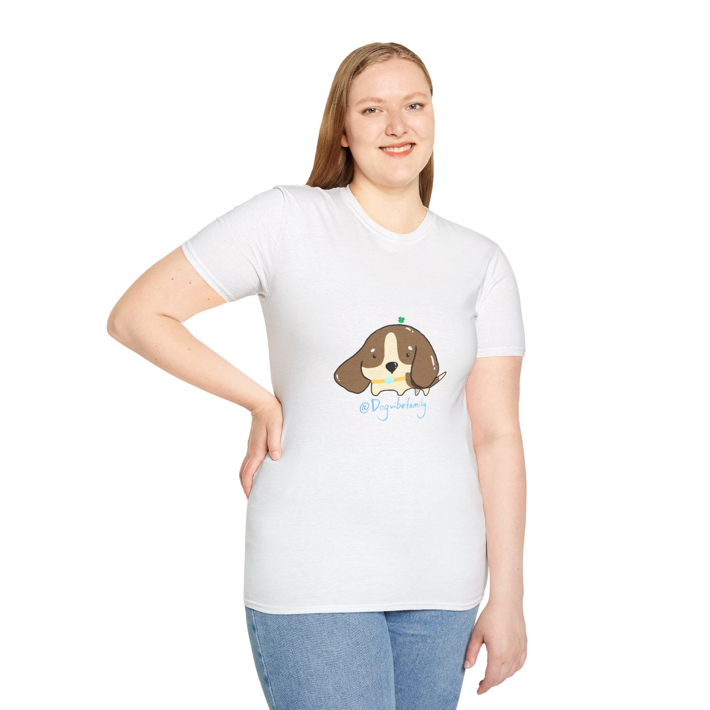 Cute Puppy Graphic T-Shirt — "Dog Family" Bone Design