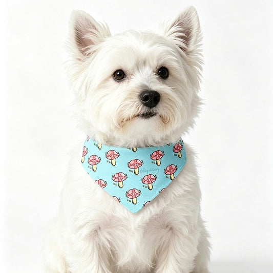 Cute Mushroom Puppy Bandana - Clip-On Summer Dog Scarf