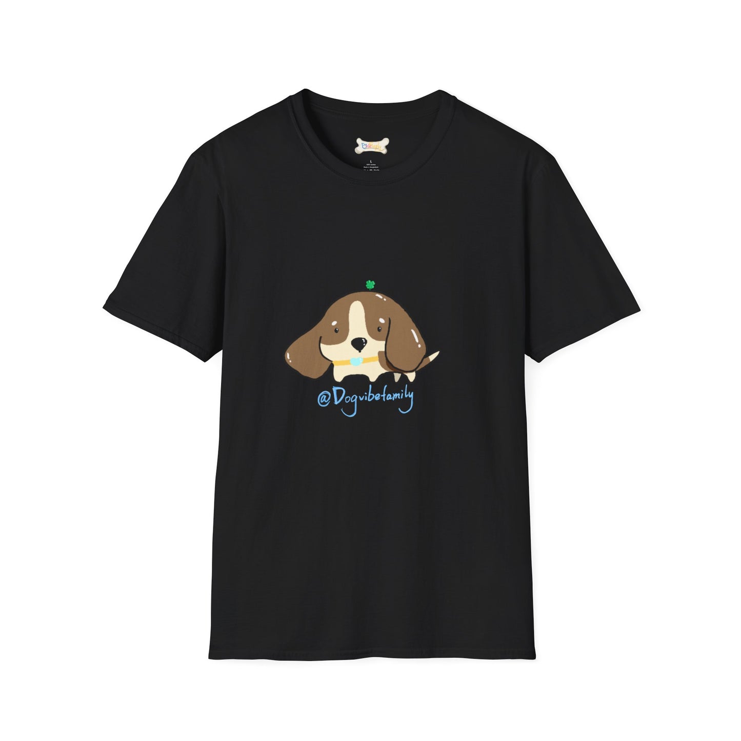 Cute Puppy Graphic T-Shirt — "Dog Family" Bone Design