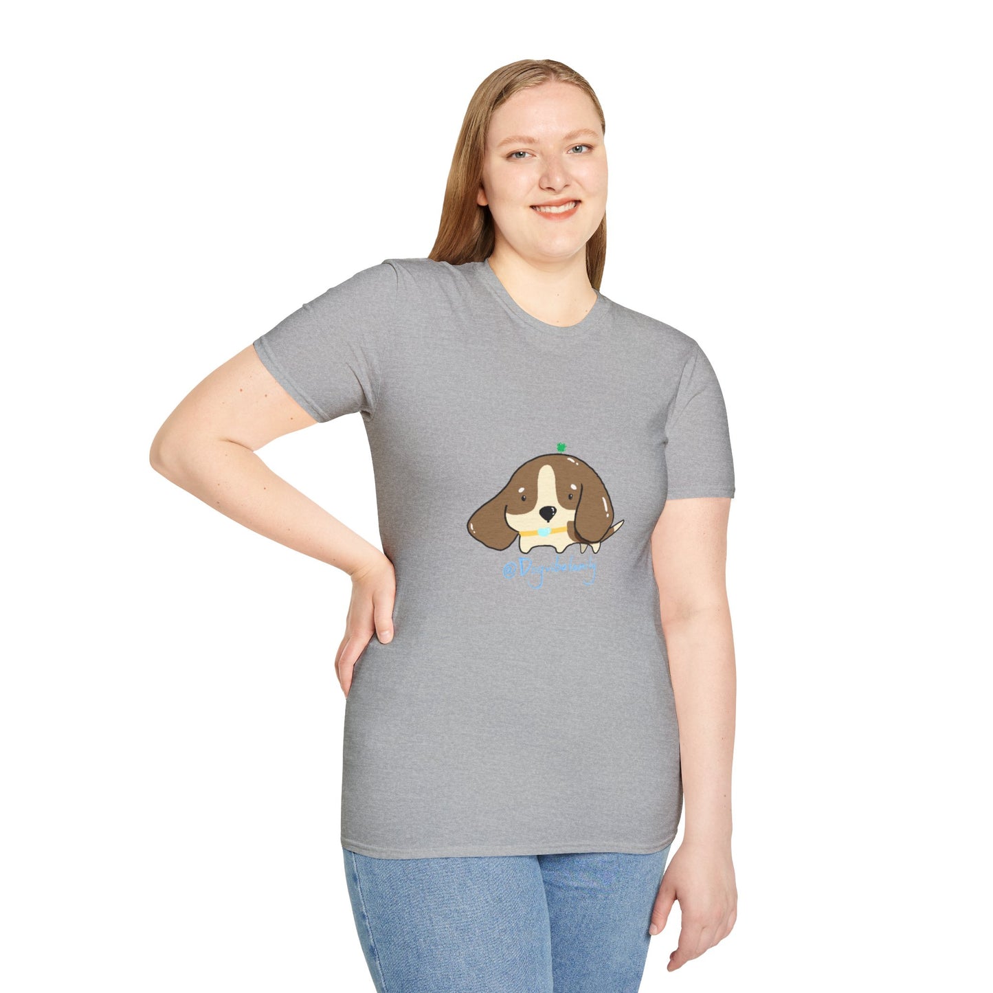 Cute Puppy Graphic T-Shirt — "Dog Family" Bone Design