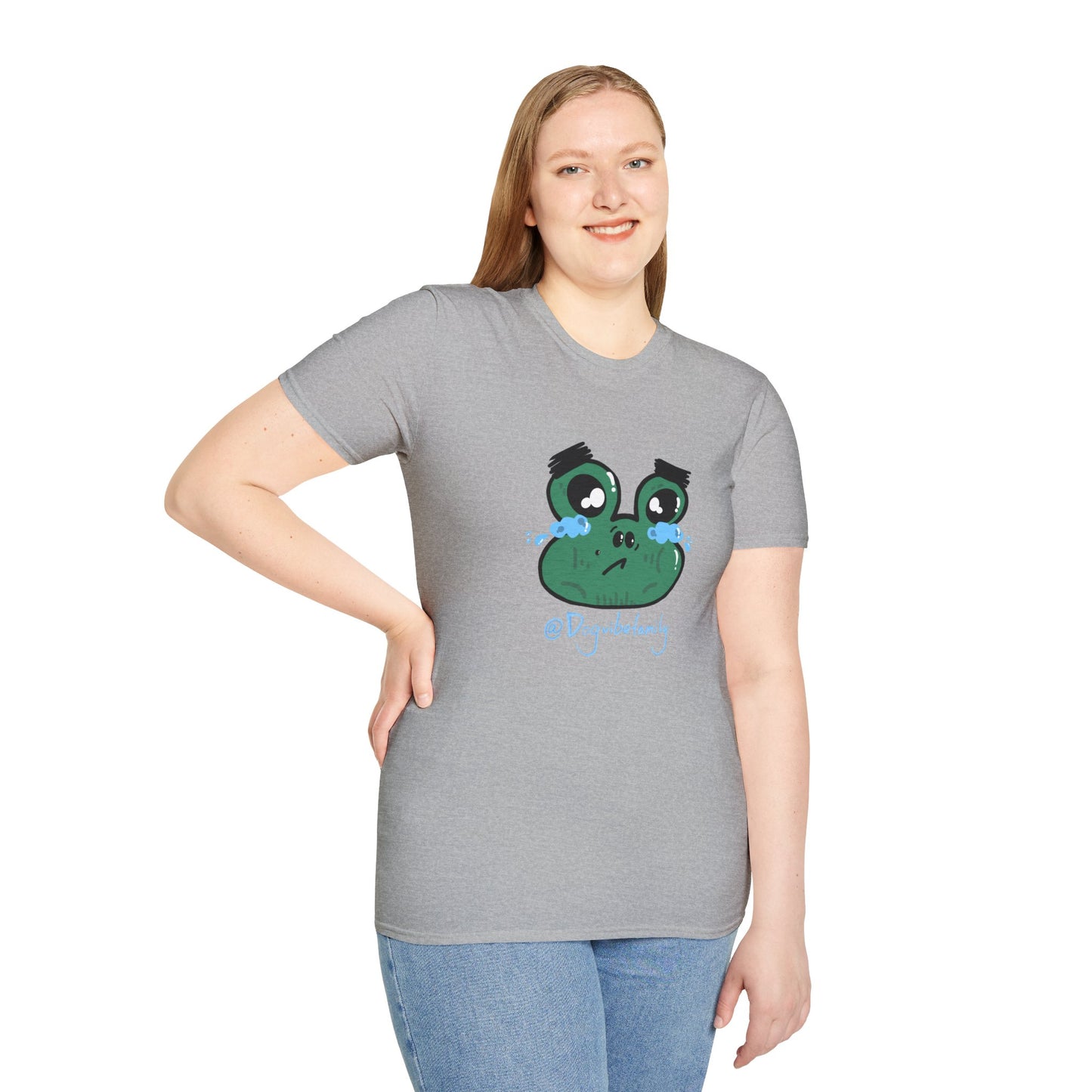 Crying Frog Graphic Tee — Cute Sad Frog Illustration T-Shirt