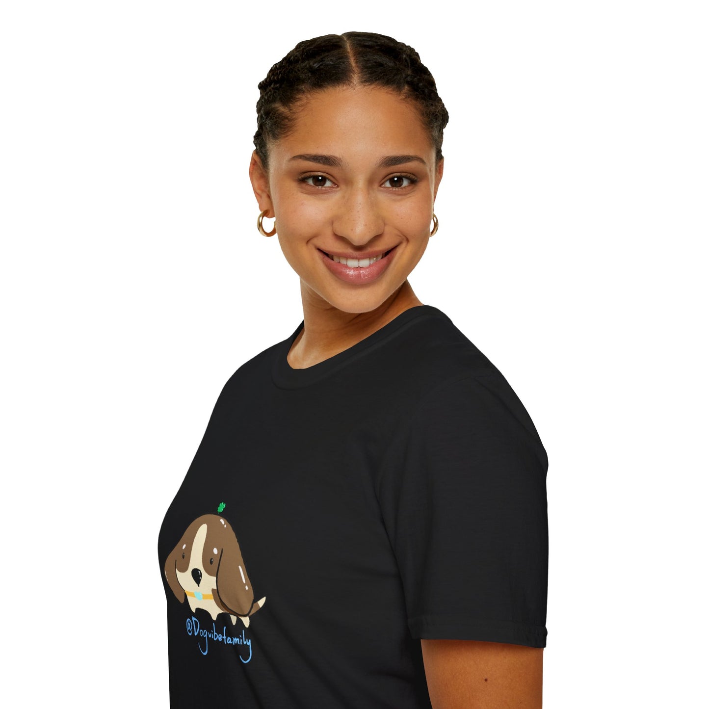 Cute Puppy Graphic T-Shirt — "Dog Family" Bone Design
