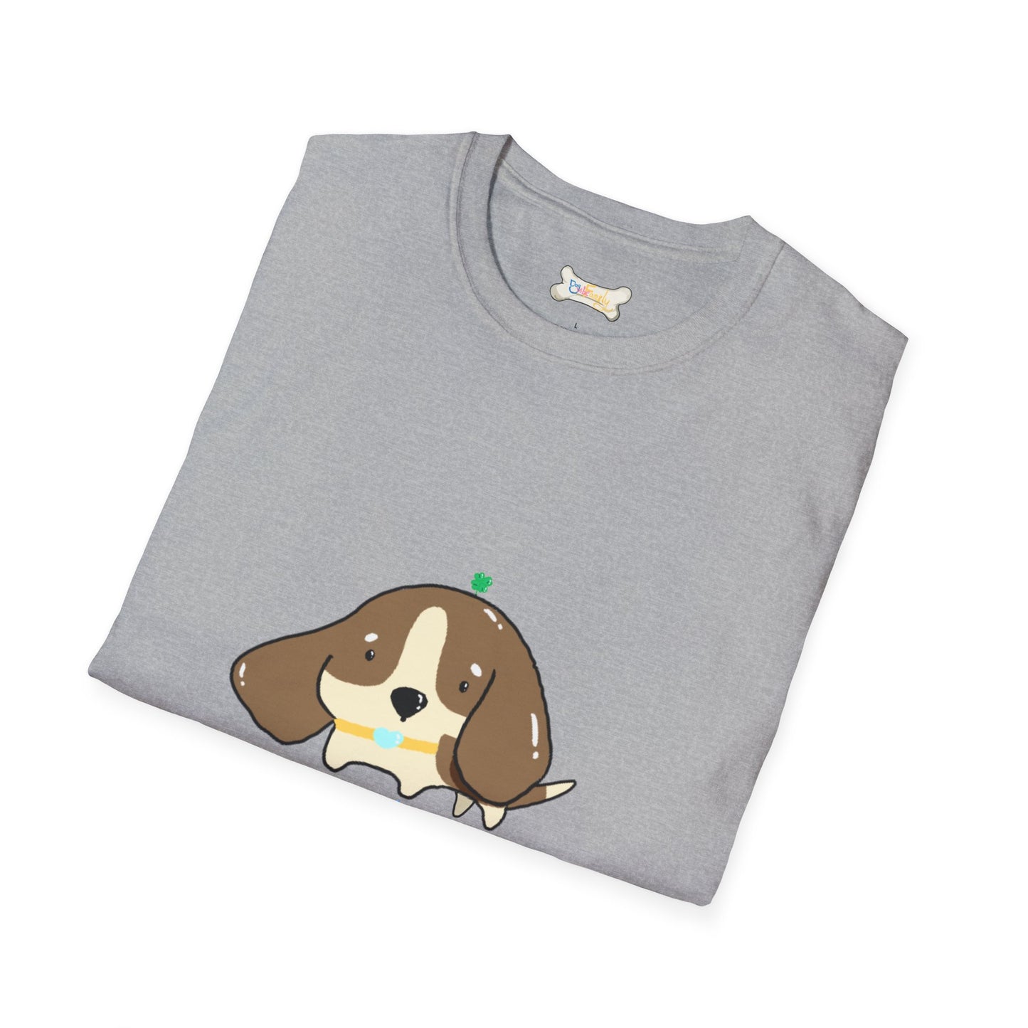 Cute Puppy Graphic T-Shirt — "Dog Family" Bone Design