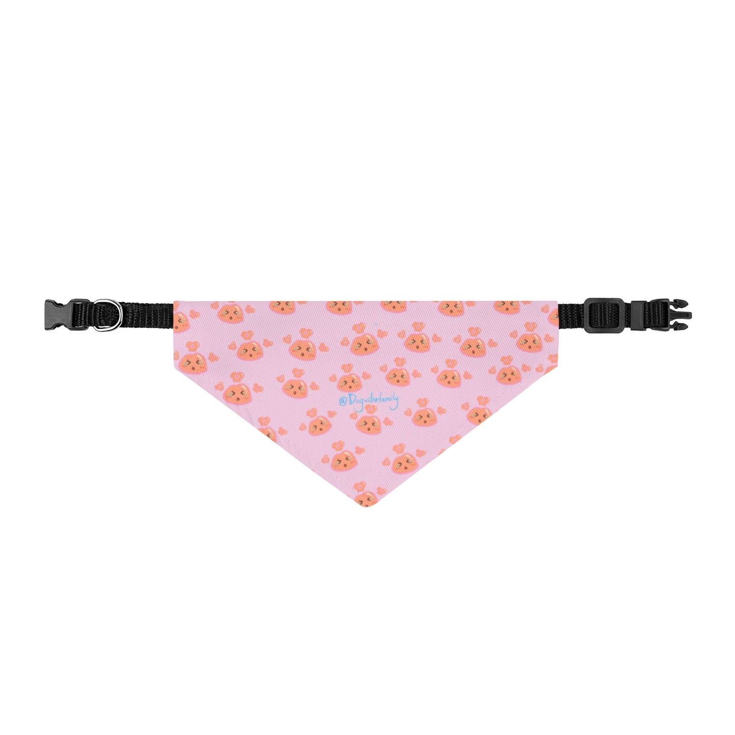 Cute Pink Paw Print Puppy Bandana - Clip-On Summer Dog Scarf