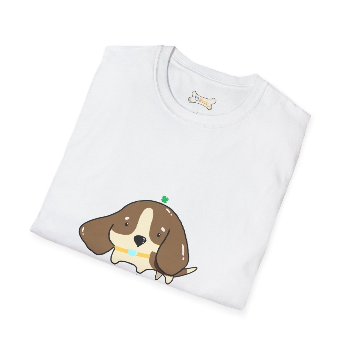 Cute Puppy Graphic T-Shirt — "Dog Family" Bone Design