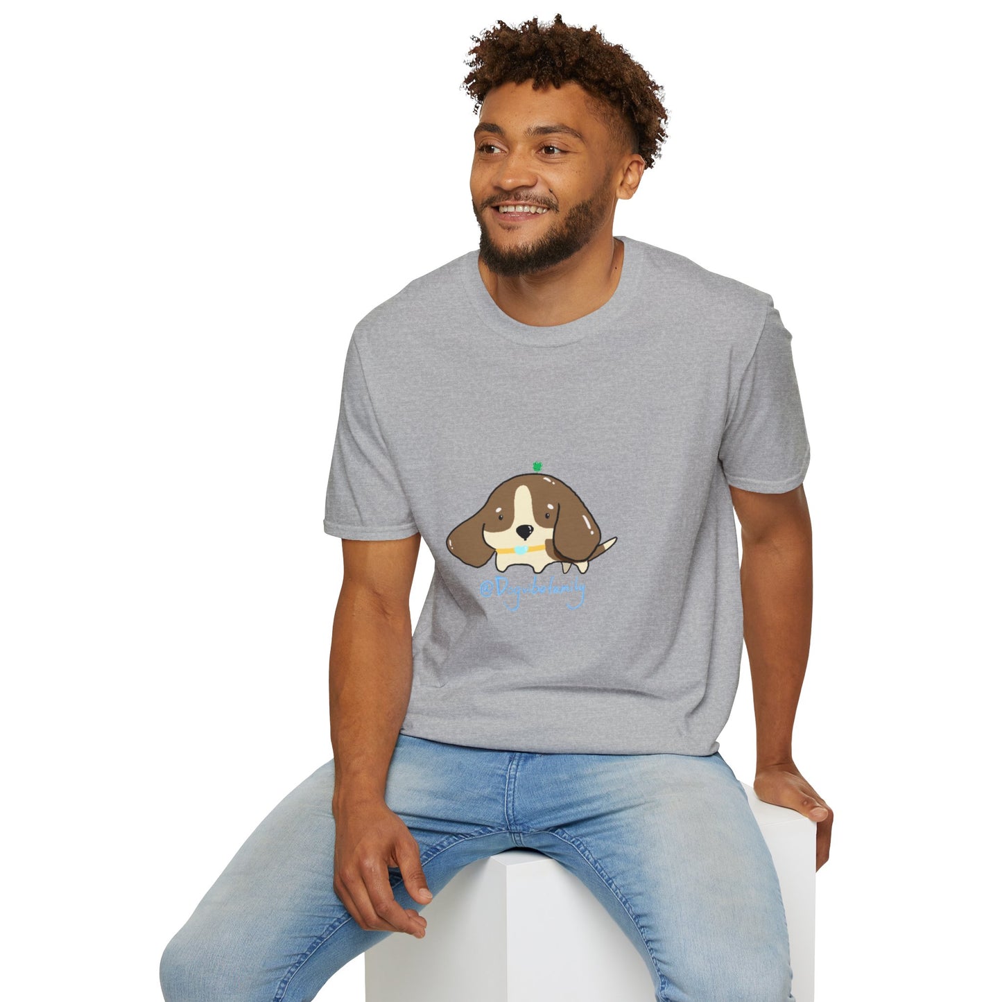 Cute Puppy Graphic T-Shirt — "Dog Family" Bone Design