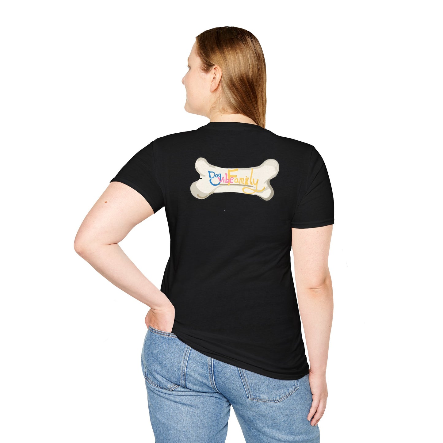 Cute Puppy Graphic T-Shirt — "Dog Family" Bone Design