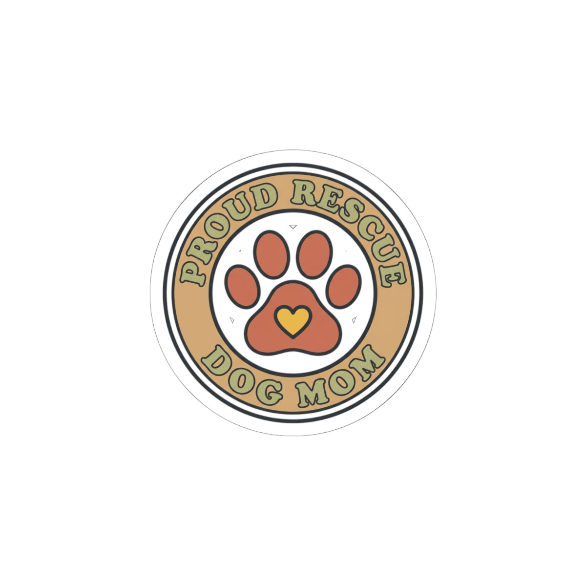 Proud Rescue Dog Mom Sticker | Rescue Pride, Fur Baby Kiss-Cut
