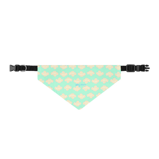 Mint Clover Clip-On Pet Bandana — Cute Floral Pattern Collar Accessory