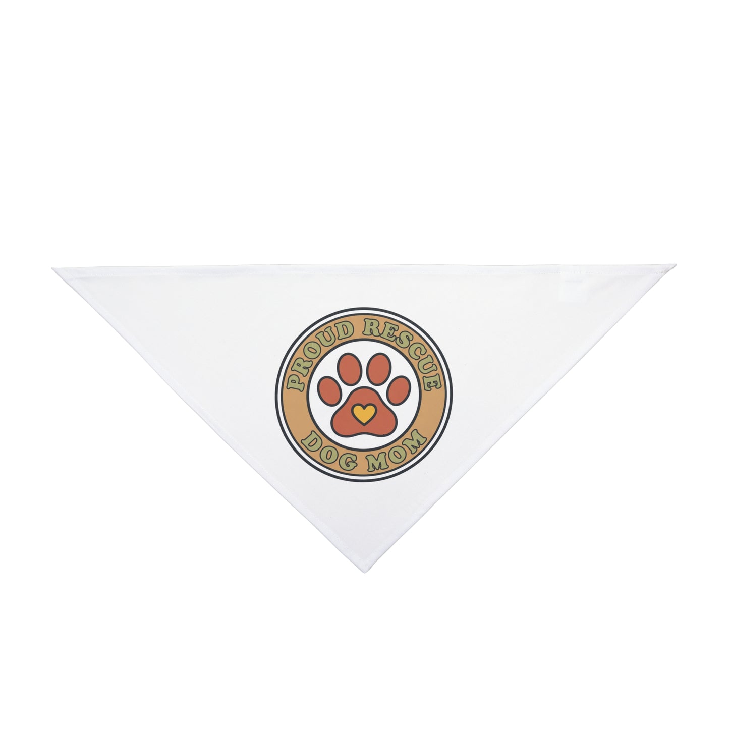 Rescue Dog Mom Pet Bandana — 'Proud Rescue Dog Mom' Paw Print Bandana for Dogs