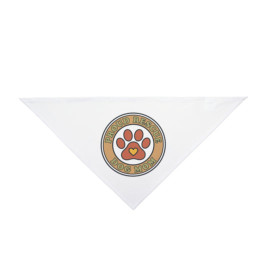 Rescue Dog Mom Pet Bandana — 'Proud Rescue Dog Mom' Paw Print Bandana for Dogs
