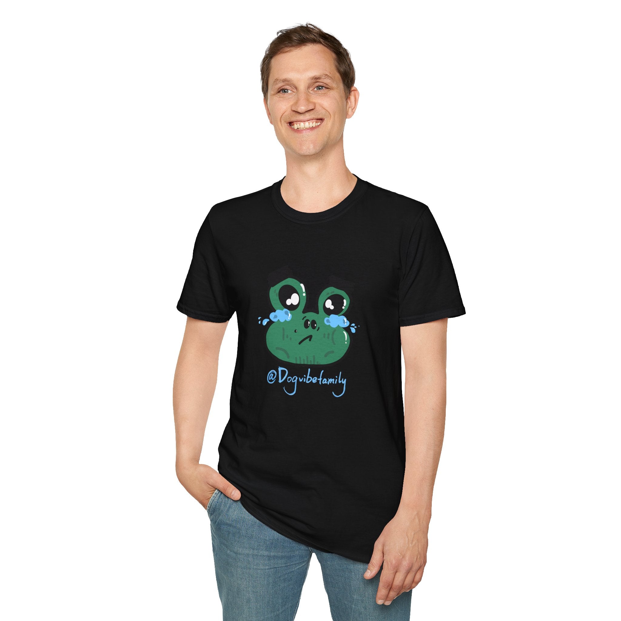 Crying Frog Graphic Tee — Cute Sad Frog Illustration T-Shirt