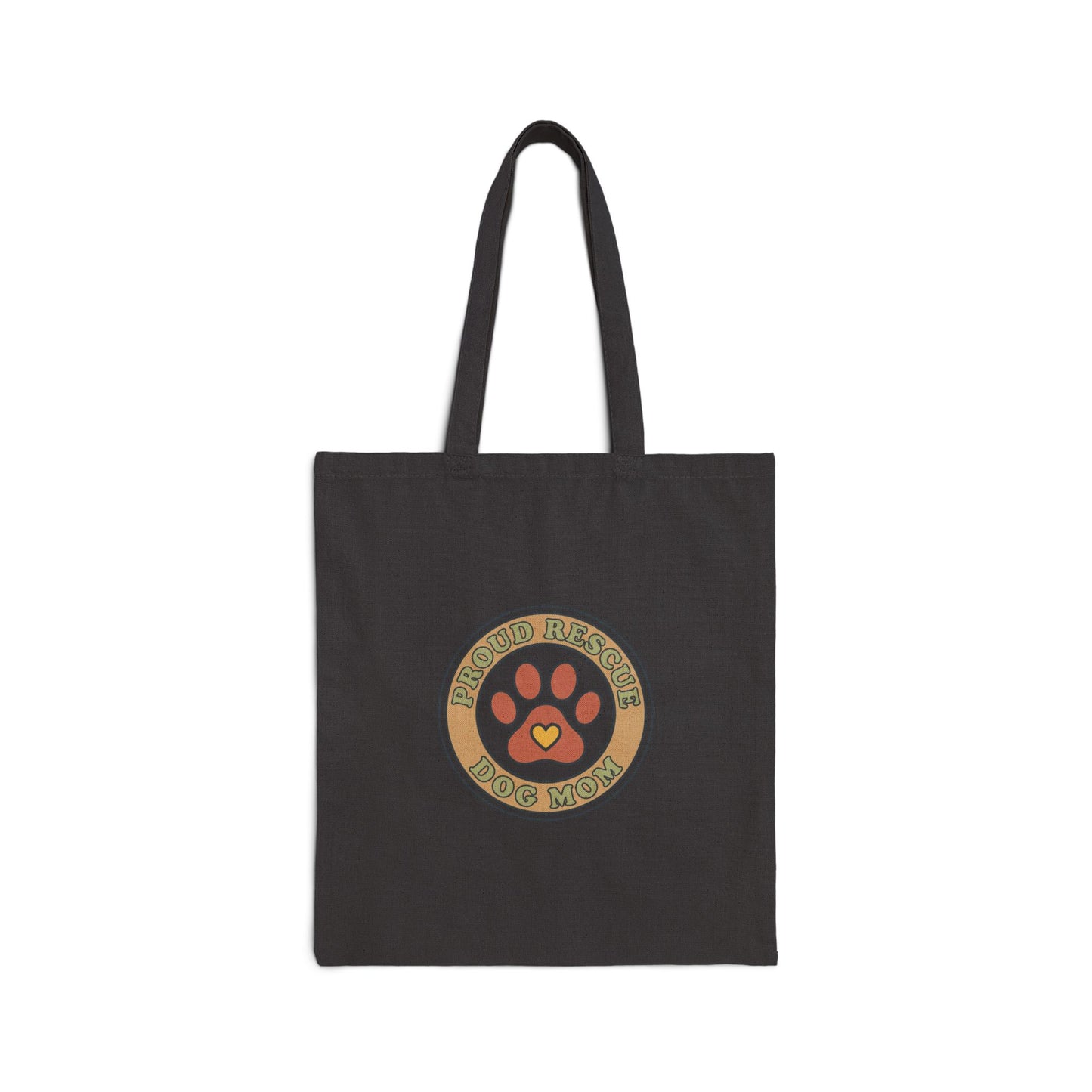Dog Mom Tote, Rescue Pride Fur Baby Canvas Tote | Vintage Paw Emblem