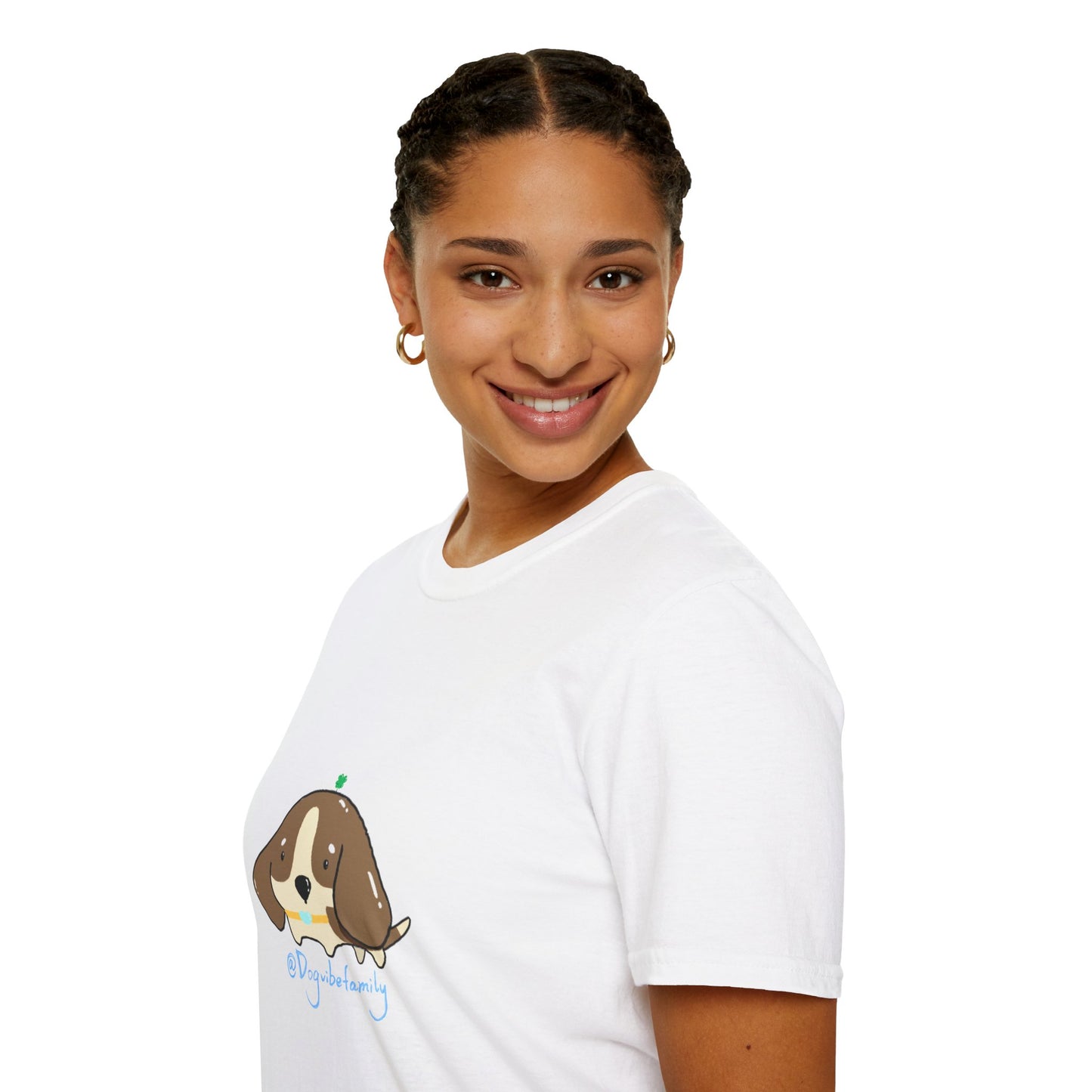 Cute Puppy Graphic T-Shirt — "Dog Family" Bone Design