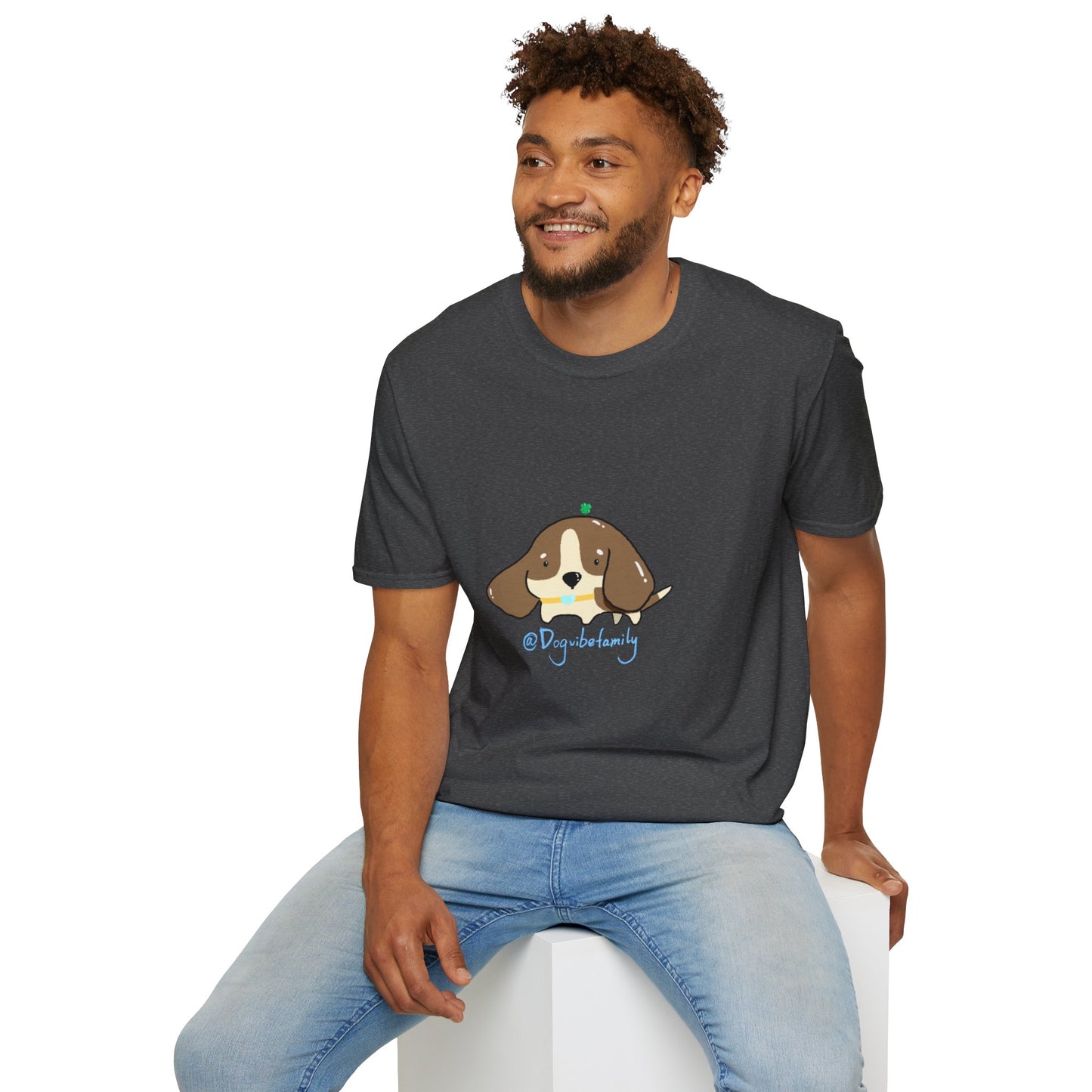 Cute Puppy Graphic T-Shirt — "Dog Family" Bone Design