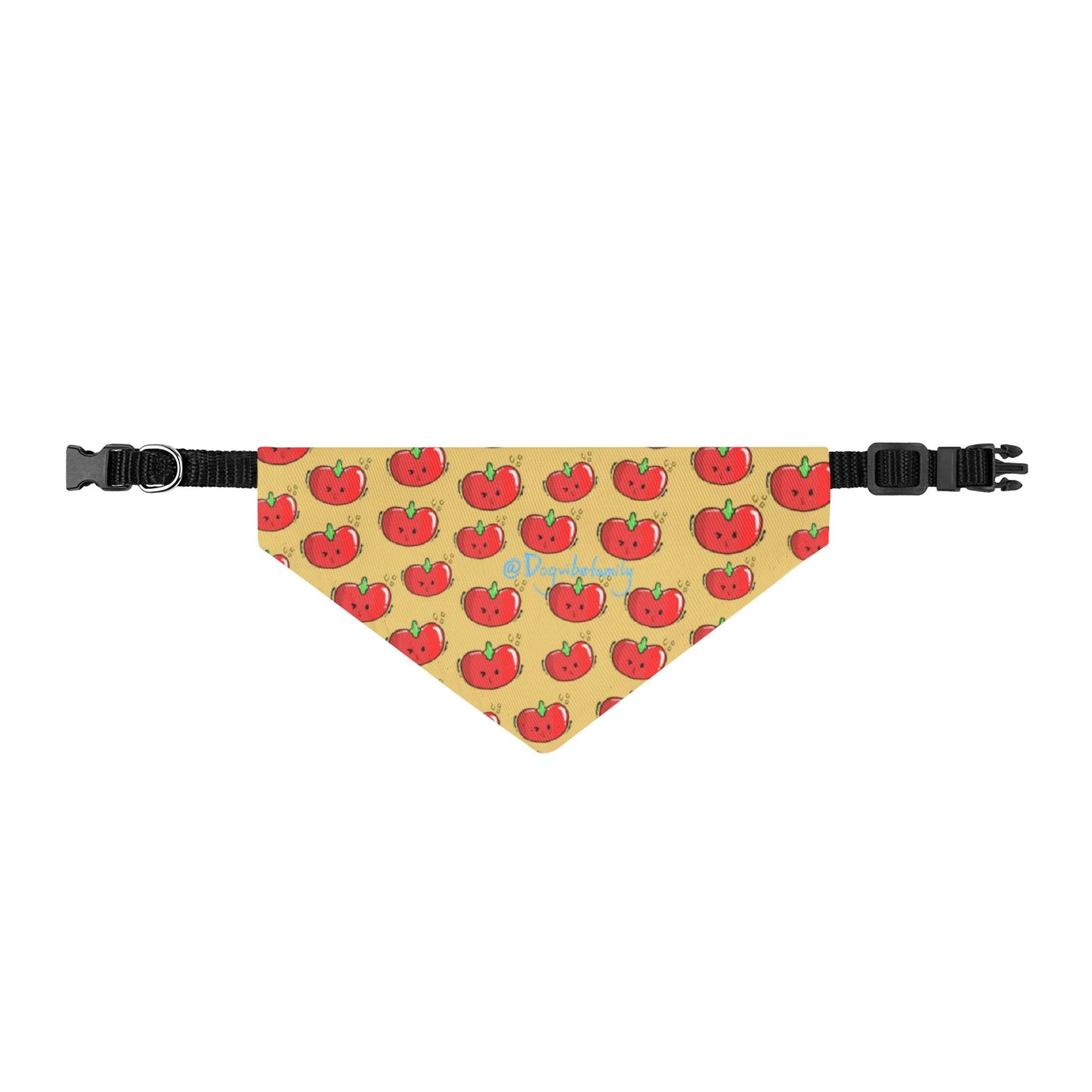 Cute Tomato Pattern Clip-On Dog Bandana – Funny Puppy Drool Bib & Neck Scarf (Adjustable, Easy On/Off)