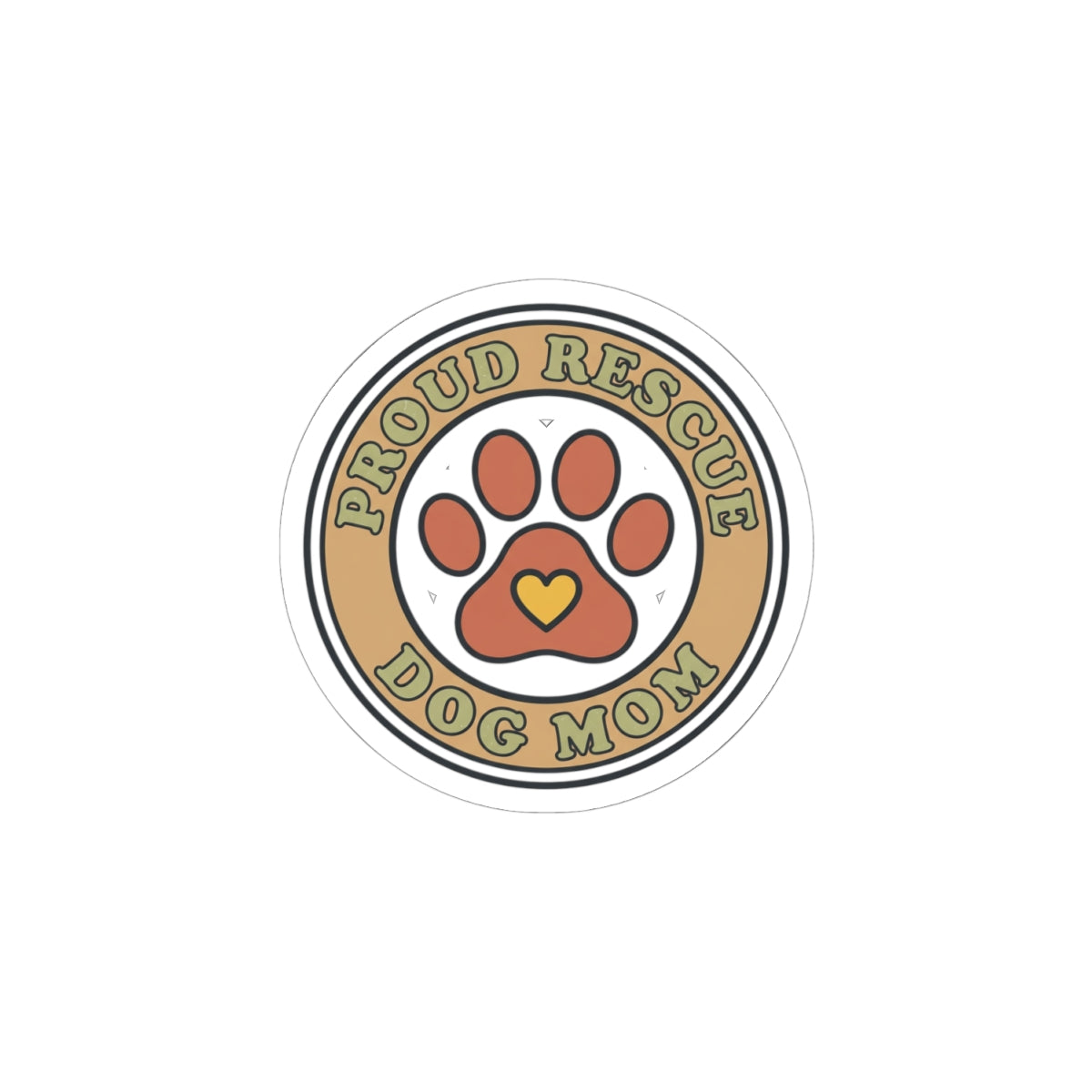 Proud Rescue Dog Mom Sticker | Rescue Pride, Fur Baby Kiss-Cut