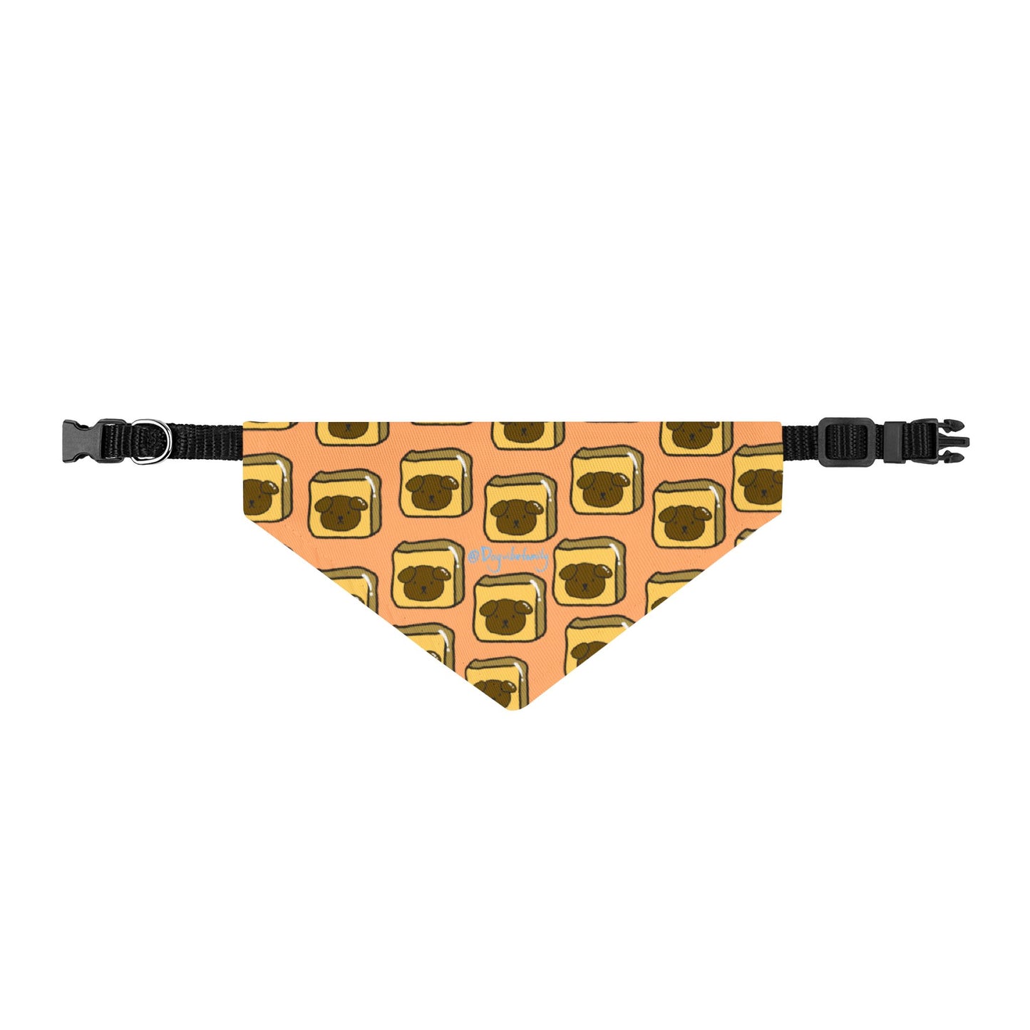 Clip-on Pet Bandana — Retro Toast Pattern Dog & Cat Accessory
