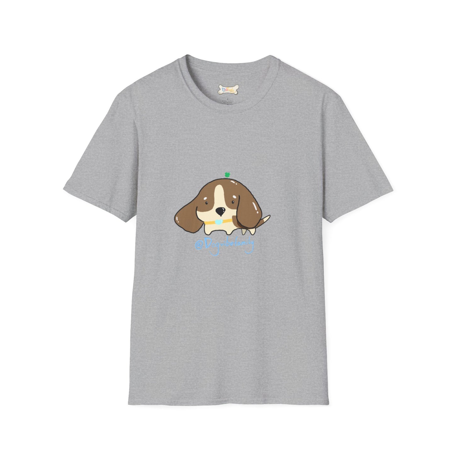 Cute Puppy Graphic T-Shirt — "Dog Family" Bone Design