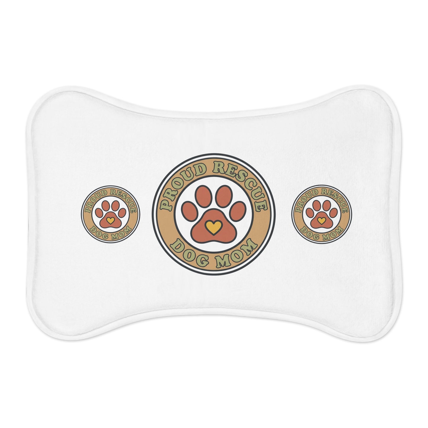 Proud Rescue Dog Mom Pet Feeding Mat — Non-Slip Bowl Placemat for Dogs