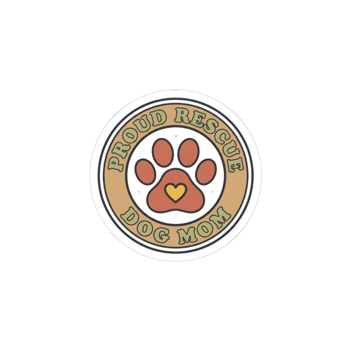 Proud Rescue Dog Mom Sticker | Rescue Pride, Fur Baby Kiss-Cut
